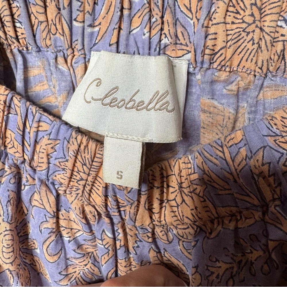 Cleobella Jolene Purple and Orange Printed Midi Dress Small - Picture 13 of 14